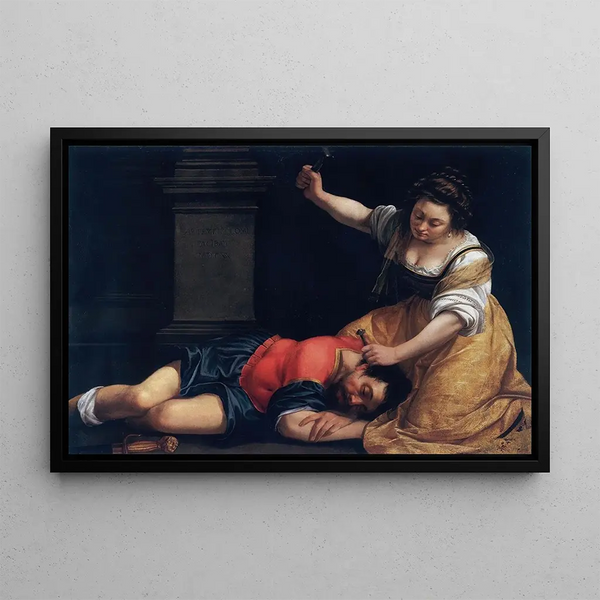 Jaël et Sisera - Artemisia Gentileschi — oprawiony obraz na ścianie