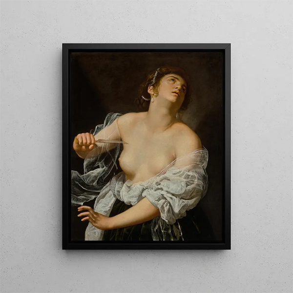 Lucrèce - Artemisia Gentileschi — oprawiony obraz na ścianie