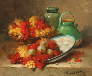 ArthurAlfred Brunel de Neuville - Still life with currant and a green pitcher.webp