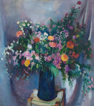 Zinnias i Asters - Arthur Beecher Carles — widok dzieła