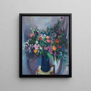 Zinnias i Asters - Arthur Beecher Carles — oprawiony obraz na ścianie