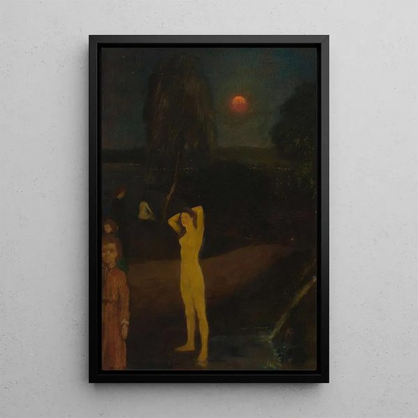 Pełnia Księżyca - Arthur Bowen Davies — oprawiony obraz na ścianie