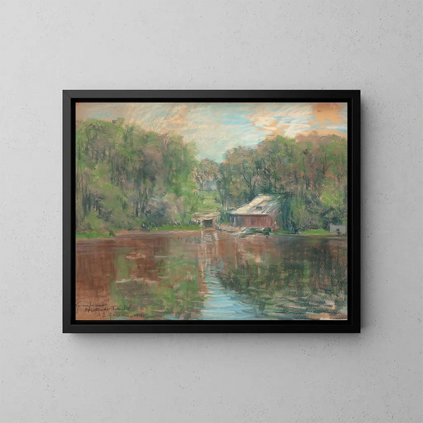 Bâtiment de plaisance au bord de l'eau - Arthur Clifton Goodwin — oprawiony obraz na ścianie