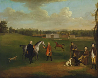 Arthur Devis - Leak Okeover Rev John Allen And Captain Chester At Okeover Hall Staffordshire.webp