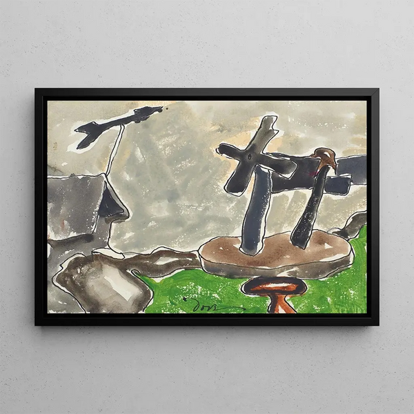 pejzaż z wiatrowskazem - Arthur Dove — oprawiony obraz na ścianie