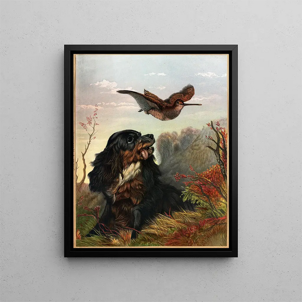 Cocker i Bécasse - Arthur Fitzwilliam Tait — oprawiony obraz na ścianie