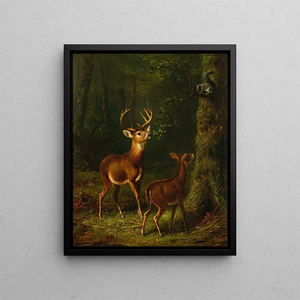 La forêt des Adirondacks - Arthur Fitzwilliam Tait — oprawiony obraz na ścianie