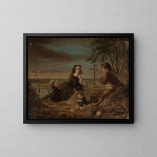 Artur Grottger - Prayer at the grave.webp