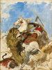 Le Lion et le Maure - Arturo Michelena — widok dzieła
