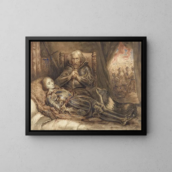Eberhard de Wurtemberg w żałobie po swoim synu - Ary Scheffer — oprawiony obraz na ścianie
