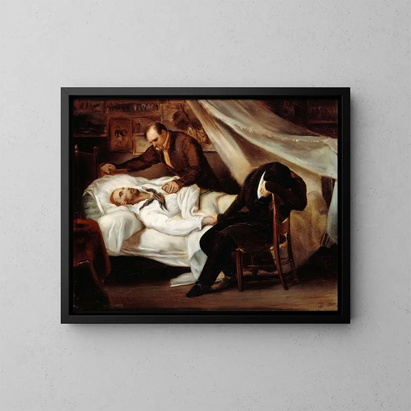 La Mort de Gricault - Ary Scheffer — oprawiony obraz na ścianie