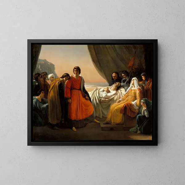 La Mort de Saint Louis - Ary Scheffer — oprawiony obraz na ścianie