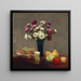 Chryzantemy i owoce na stole - Henri Fantin-Latour — oprawiony obraz na ścianie