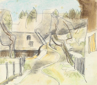 August Babberger - Hll Vor dem Haus im Winter.webp