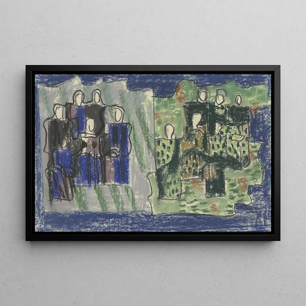 Dwie grupy kobiet - August Babberger — oprawiony obraz na ścianie