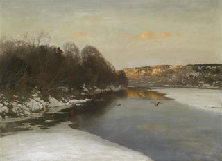 August Fink - Enten Am Zugeforenen Fluss.webp