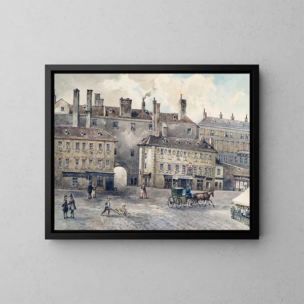 La place Albertina avec la maison Andreas Hofer à Vienne - August Gerasch — oprawiony obraz na ścianie