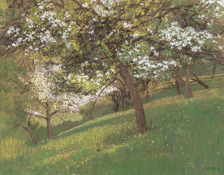 August Ignaz Grosz - Blooming orchard.webp