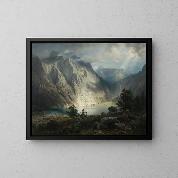 Jezioro Obersee w pobliżu Berchtesgaden - August Leu — oprawiony obraz na ścianie