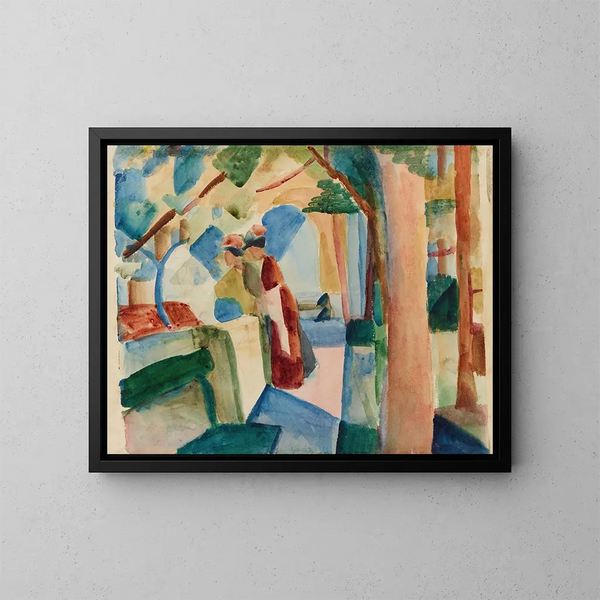 na cmentarzu w Thun - August Macke — oprawiony obraz na ścianie