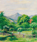 Ogród w Tegernsee z domem i górą - August Macke — widok dzieła