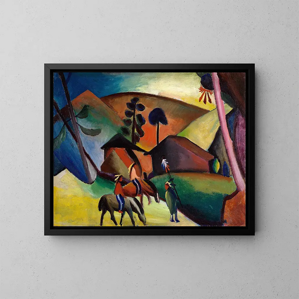 Indian na koniu - August Macke — oprawiony obraz na ścianie