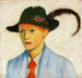 Młody z kapeluszem z piór - August Macke — widok dzieła