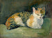 Chat na zielonej poduszce I - August Macke — widok dzieła