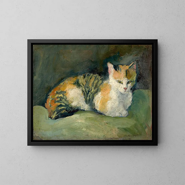 Chat na zielonej poduszce I - August Macke — oprawiony obraz na ścianie