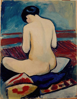 August Macke - Sitting Nude with Pillow.webp
