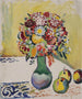 Martwa natura z kwiatami i trzema jabłkami - August Macke — widok dzieła