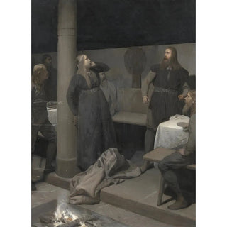 August Malmstrm - Hallgerds Slap Illustration for Njals Saga ch 48.webp