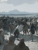 Le combat de chevaux à Hlidarendi - August Malmström — widok dzieła