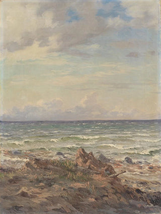 August Wilhelm Boesen - Kystparti med stenet strand.webp