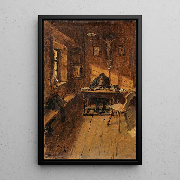 Reprodukcja obrazu Le greffier du village - August von Pettenkofen