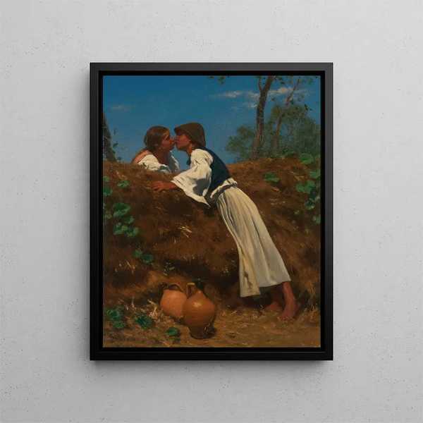 Le Baiser II - August von Pettenkofen — oprawiony obraz na ścianie