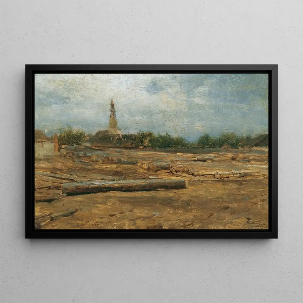 Place de Bois near Szolnok - August von Pettenkofen — oprawiony obraz na ścianie
