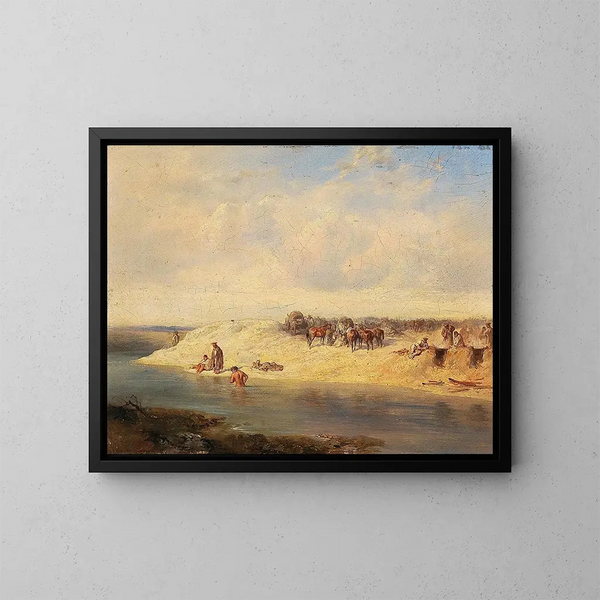 Bivouac russe - August von Pettenkofen — oprawiony obraz na ścianie