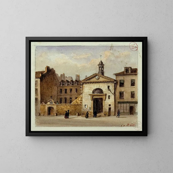 La chapelle Saint-Jean et wejście na cmentarz Saint-Eustache - Auguste Sébastien Bénard — oprawiony obraz na ścianie