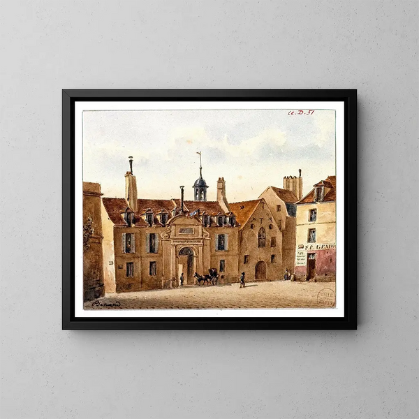 L'ancien hôpital de la Pitié rue Lacépède - Auguste Sébastien Bénard — oprawiony obraz na ścianie