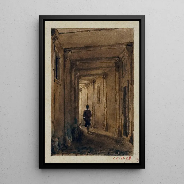 Passage des Jacobins rue Saint Jacques - Auguste Sébastien Bénard — oprawiony obraz na ścianie