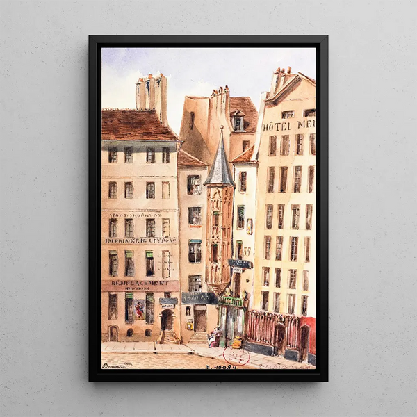 Reprodukcja obrazu Place de l'Hôtel de Ville - Auguste Sébastien Bénard