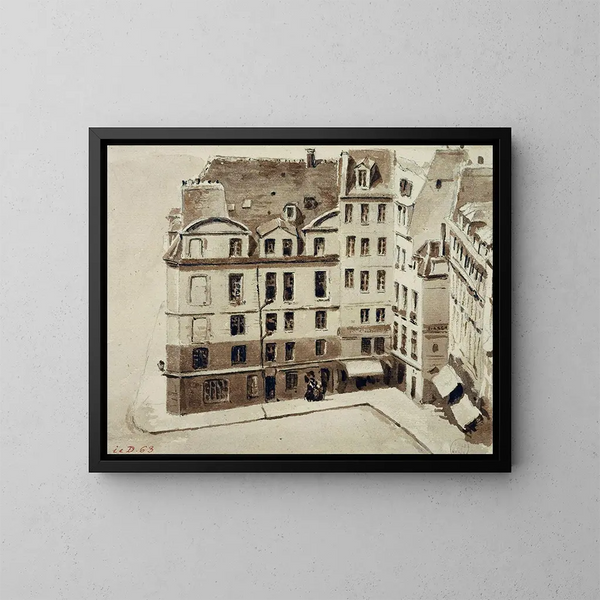 Place du Marché Neuf - Auguste Sébastien Bénard — oprawiony obraz na ścianie