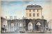 Widok na dawną fasadę Hôtel-Dieu po pożarze w 1772 roku - Auguste Sébastien Bénard — widok dzieła