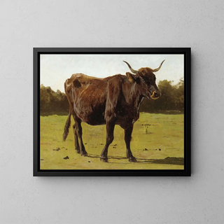 Auguste Bonheur - A Cow Grazing In A Meadow.webp