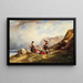 Lavandières au lac de montagne - Auguste Delacroix — oprawiony obraz na ścianie
