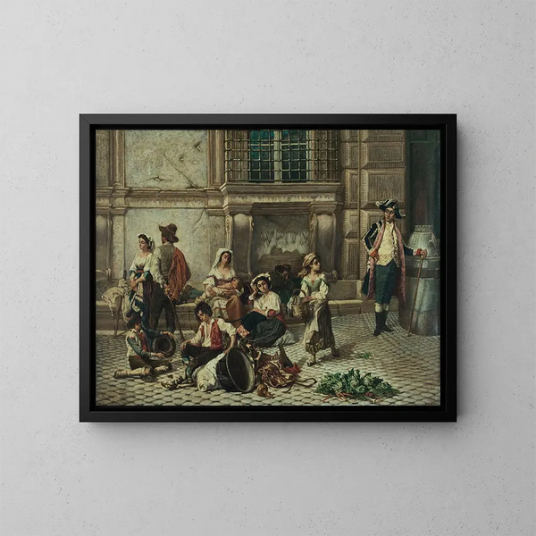 Porte du palais Farnèse, Rzym - Auguste Dutuit — oprawiony obraz na ścianie