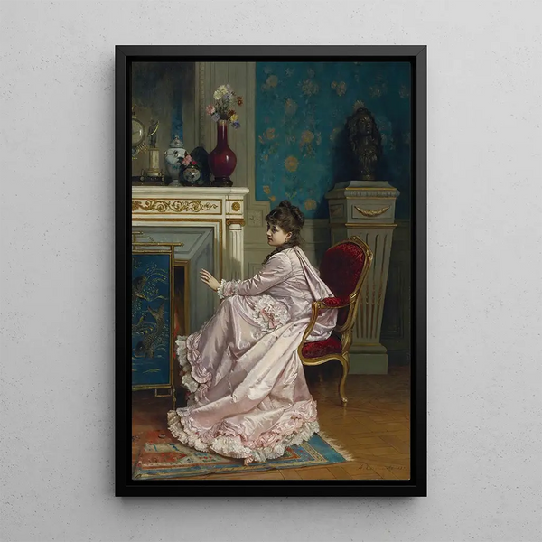 Reprodukcja obrazu W kącie przy kominku - Auguste Toulmouche