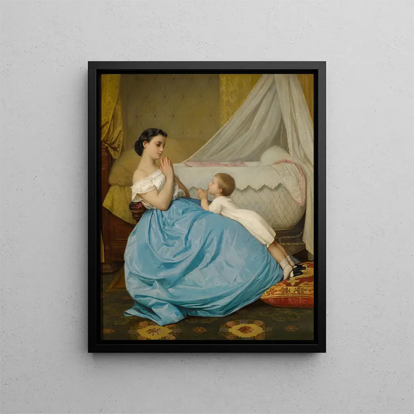 La Prière - Auguste Toulmouche — oprawiony obraz na ścianie