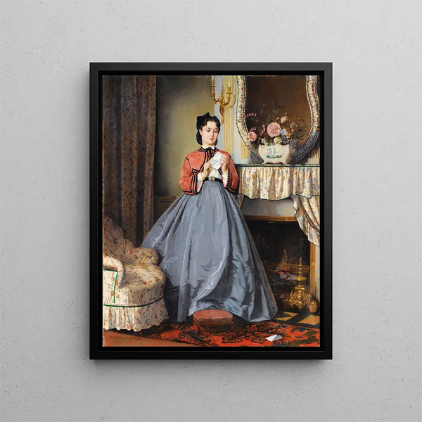 La Lettre d'amour - Auguste Toulmouche — oprawiony obraz na ścianie